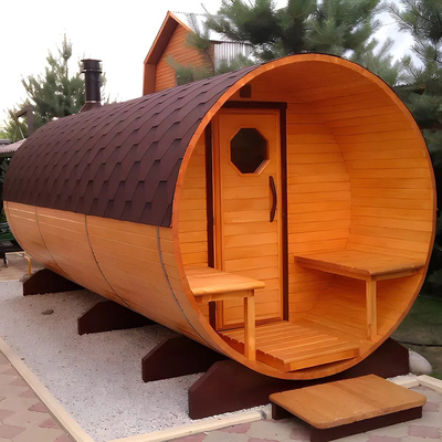 Sauna de madeira de vapor seco Sauna de sala de saúde Saunas de vapor de barril de banho de madeira