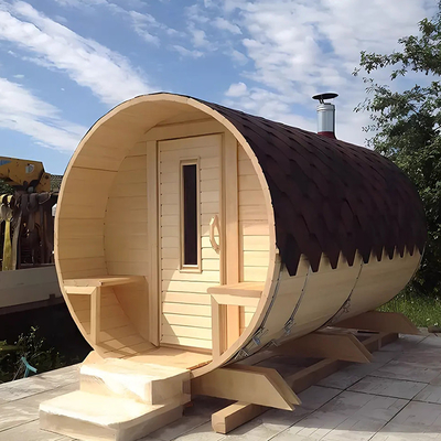 Sauna tradicional de madeira canadense / barril de cedro vermelho