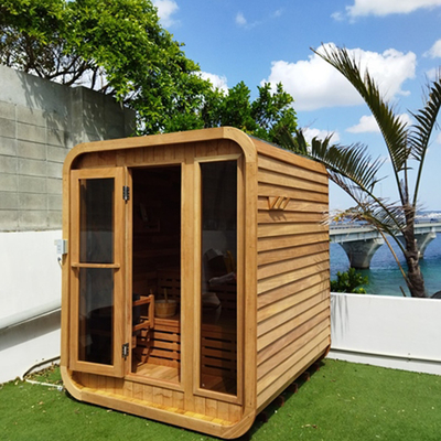 Ventilação ajustável Sauna de cedro para 5-6 pessoas Porta de vidro temperado Facil montagem