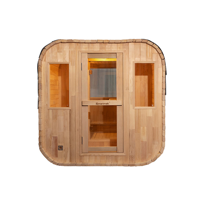 Luxo 5-6 Pessoas Porta de vidro exterior Sauna seca com sistema de música Bluetooth