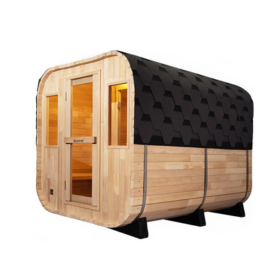 Luxo 5-6 Pessoas Porta de vidro exterior Sauna seca com sistema de música Bluetooth