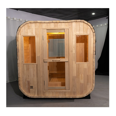 Luxo 5-6 Pessoas Porta de vidro exterior Sauna seca com sistema de música Bluetooth
