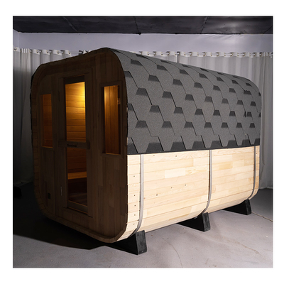 Luxo 5-6 Pessoas Porta de vidro exterior Sauna seca com sistema de música Bluetooth