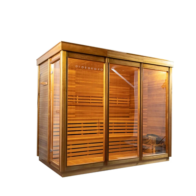 Painel de controle de tela sensível ao toque 6KW aquecedor de fogão Hemlock / Red Cedar Sauna de vapor Sala com luz LED