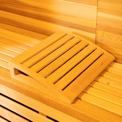 Sala de sauna de vapor com luz LED moderna com aquecedor de fogão de 6 kW e gerador de ozônio para controle de temperatura ideal
