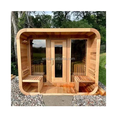 Sauna seca exterior de cedro para 5-6 pessoas com porta de vidro completa / sistema de música Bluetooth