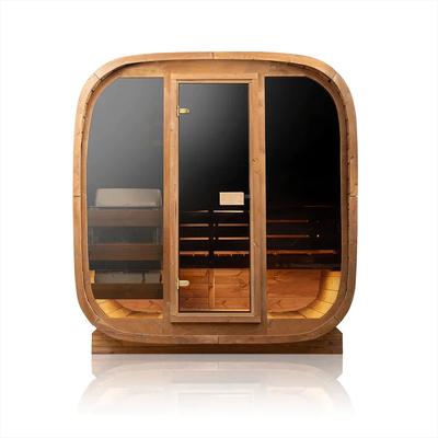 Sauna seca ao ar livre com porta de vidro - Faixa de temperatura de 15-90 ° C