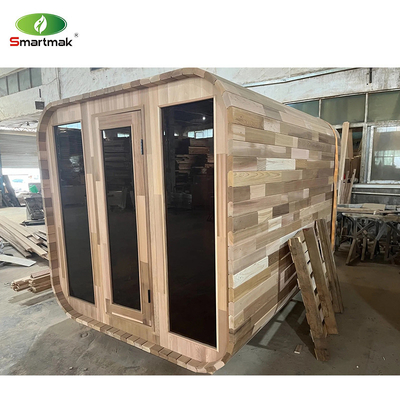 Sauna seca ao ar livre de luxo para 5 a 6 pessoas Ventilação ajustável Faixa de temperatura de 15 a 90 ° C