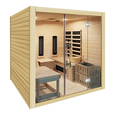 pessoa infravermelha seca de madeira da sala 4 da sauna do vapor 6000w