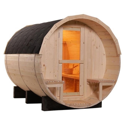 Sauna do tambor de vinho da madeira de pinho do jardim da sala da sauna do ar livre da sequoia vermelha de 4 pessoas
