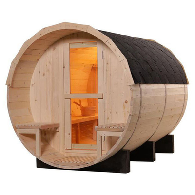 Sauna do tambor de vinho da madeira de pinho do jardim da sala da sauna do ar livre da sequoia vermelha de 4 pessoas