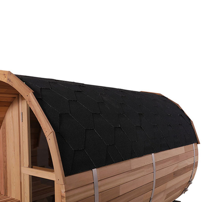 Sólido Cedar Wood Barrel Sauna Steam vermelho de PreBuild com o fogão 4.5KW elétrico