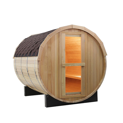 Sauna seca molhada do tambor do uísque da cicuta de 2 pessoas com sala de vapor da janela