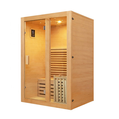 Smartmak 1 sala da sauna da casa do vapor da madeira da pessoa com a porta de vidro moderada 8mm