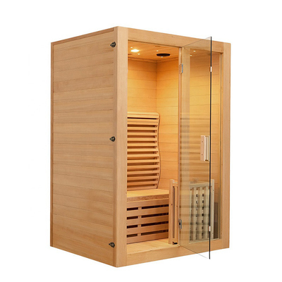 Smartmak 1 sala da sauna da casa do vapor da madeira da pessoa com a porta de vidro moderada 8mm