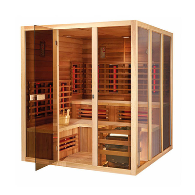 Canadense molhado interno Cedar Steam And Infrared Sauna vermelho da sauna do agregado familiar