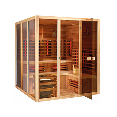 Da sala infravermelha da sauna do vapor de 5 pessoas madeira canadense da cicuta