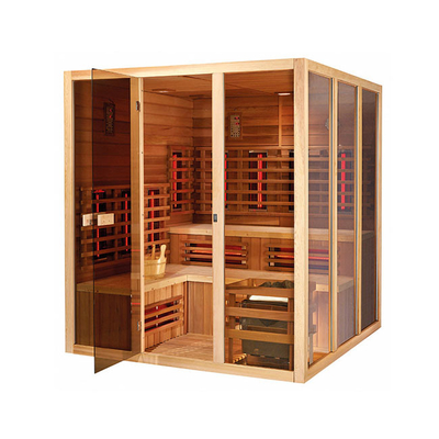 Da sala infravermelha da sauna do vapor de 5 pessoas madeira canadense da cicuta