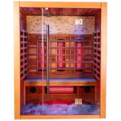 Sala infravermelha da sauna do vapor de Smartmak da família da madeira maciça interna para a casa 6KW